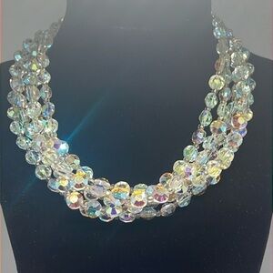 Vintage Rhinestone Choker and Earrings